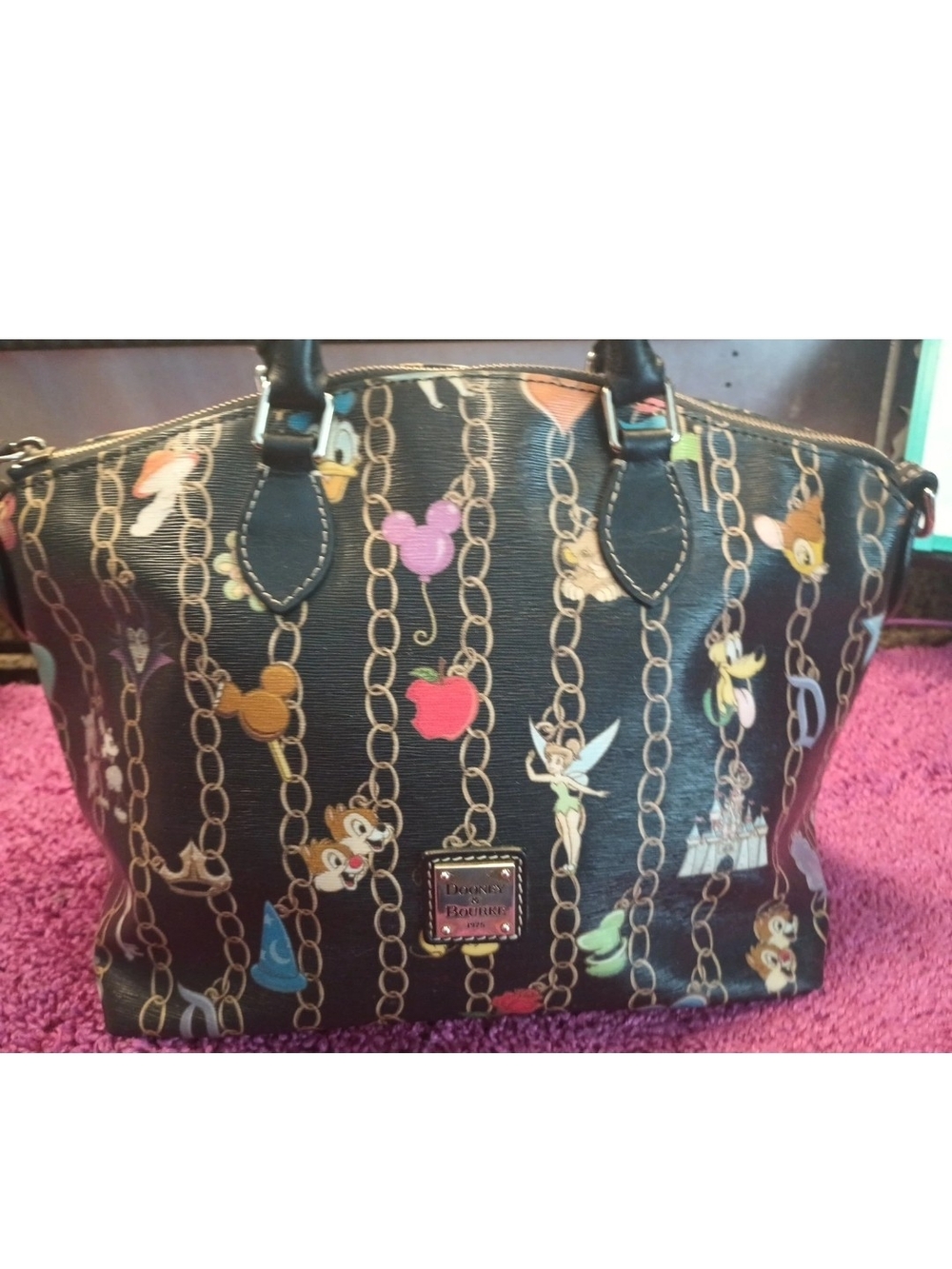 Dooney & Bourke Black Disney Icons Zip Satchel